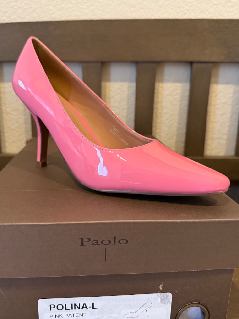 Paolo Polina-L Pink Patent Genuine Leather Pumps Size 7